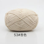 Hilo de algodón con leche de 4 cabos – 80% algodón, 20% fibra de leche | ~90 m (~98 yd) por madeja | Tejido a mano y a crochet