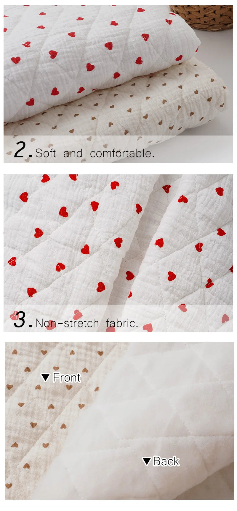 Thickened Double-Layer Crepe Quilted Cotton Fabric – 135cm Wide for Blankets, Children's Clothing & DIY