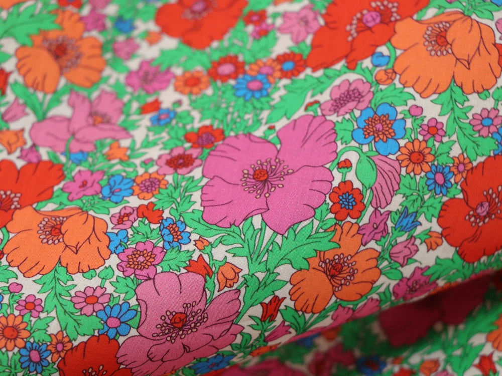80s Count Floral Digital Print 100% Cotton Fabric – 55" Wide | Dresses, Skirts & Quilting (Sold by the Half Meter)