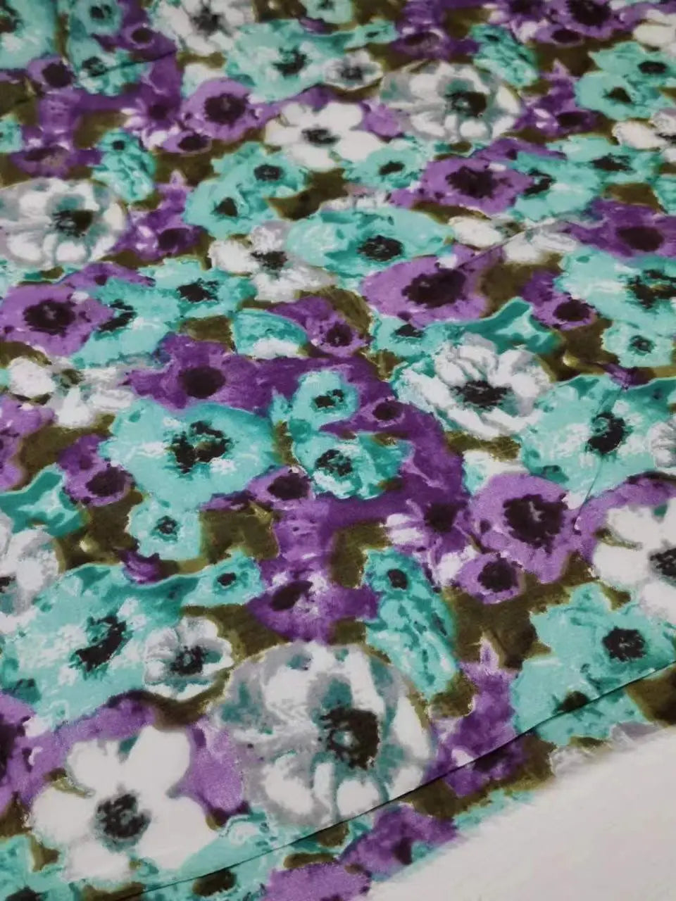 Floral Print Silk-Cotton Blend Fabric – 135cm Wide, 9-10mm | Dresses, Blouses & Luxury DIY Sewing