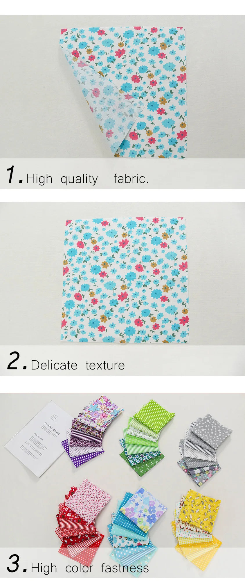 25x25Cm Cotton Flower Fabric Printed Cloth Sewing Quilting Fabrics For Patchwork Needlework DIY Handmade Accessories