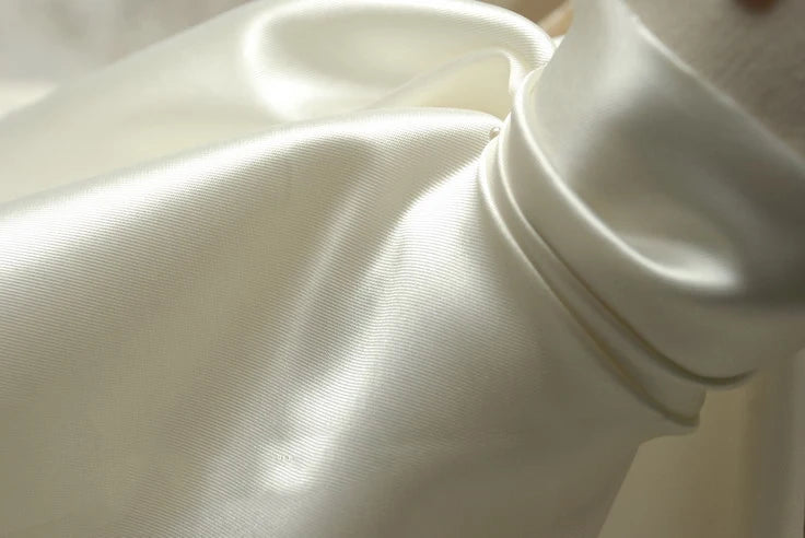 Mikado Satin Twill Fabric – Thick Poly-Cotton, 150cm Wide, Sold by the Meter – For Wedding Gowns, Formal Wear & Children's Clothing