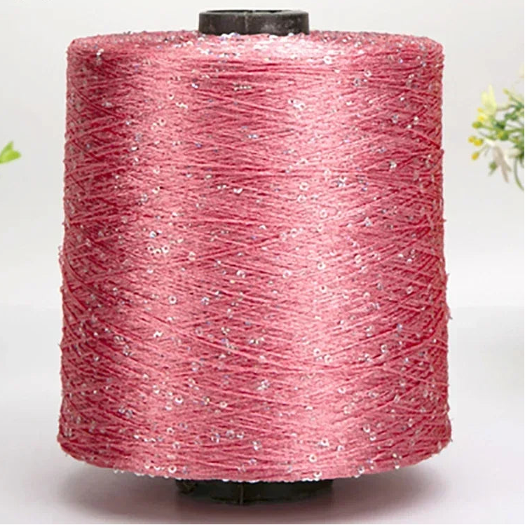 500G Hilo Fantasía de Lentejuelas Brillantes – Para Tejer a Mano y Ganchillo | Lentejuela de 3mm | 25 Colores