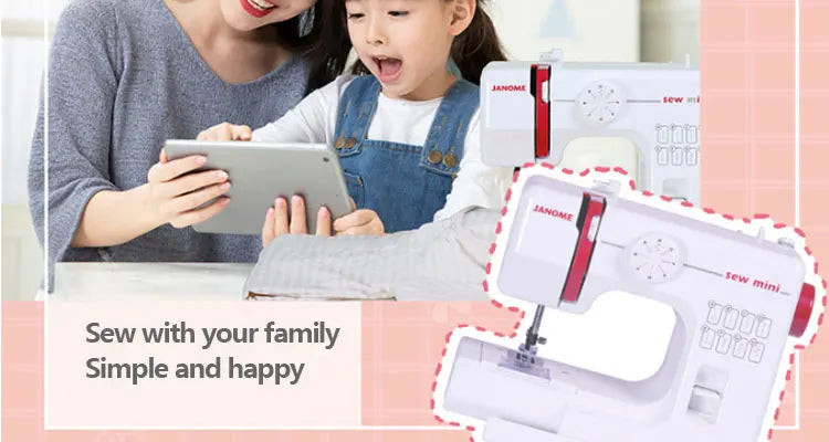 Janome 525B Mini Household Sewing Machine – 8 Stitches, LED Light, 110-240V