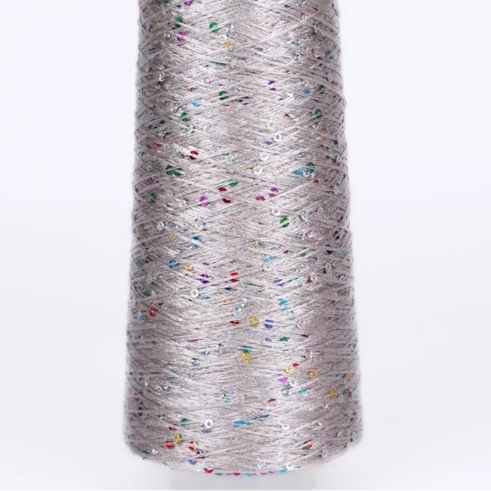500G Hilo Fantasía de Lentejuelas Brillantes – Para Tejer a Mano y Ganchillo | Lentejuela de 3mm | 25 Colores