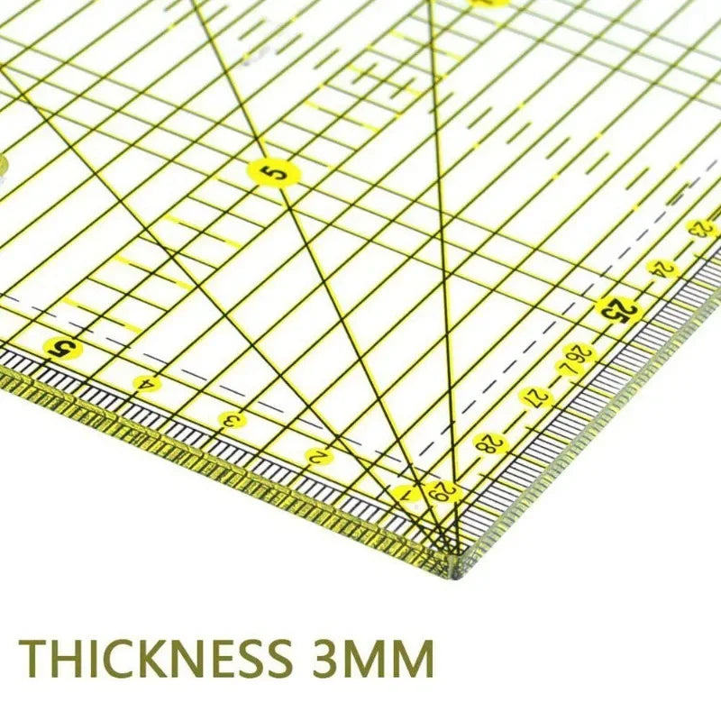 15 × 30 cm Acrylic Quilting Ruler – Double-Color Grid & Angle Guide