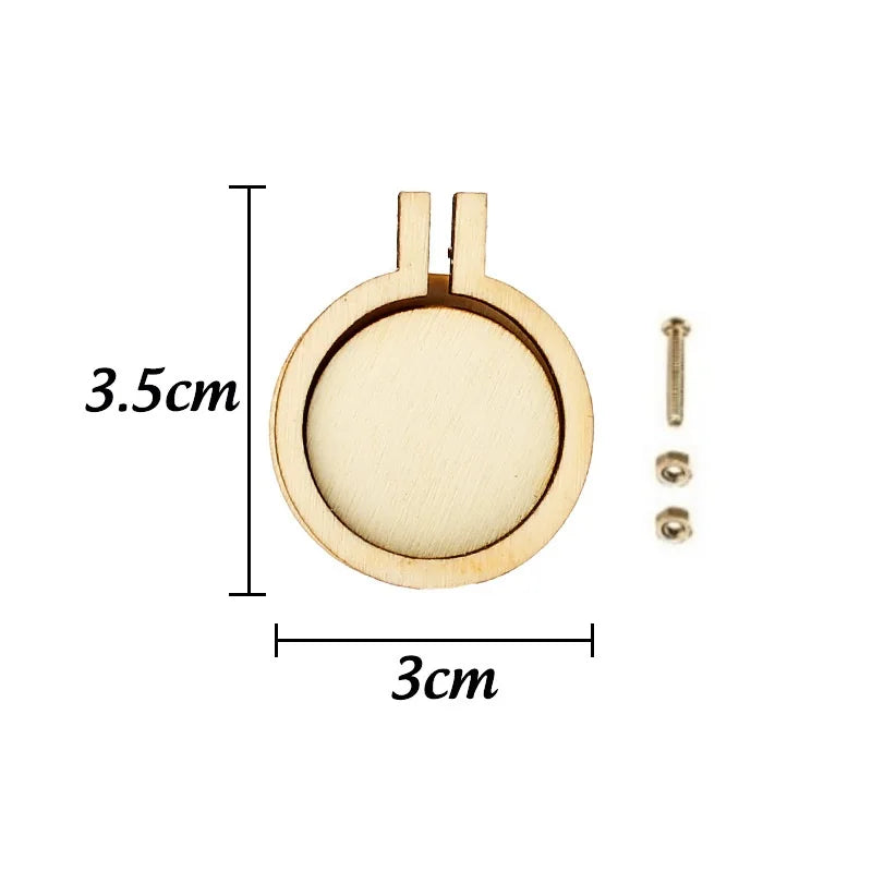 Mini Wooden Embroidery Hoop Set — 10 Pieces