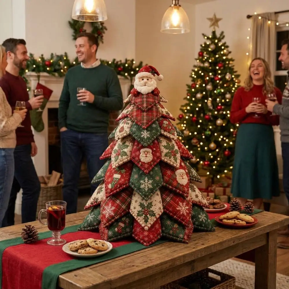Kit de árbol de Navidad acolchado DIY — Decoración de mesa de patchwork en tela 3D