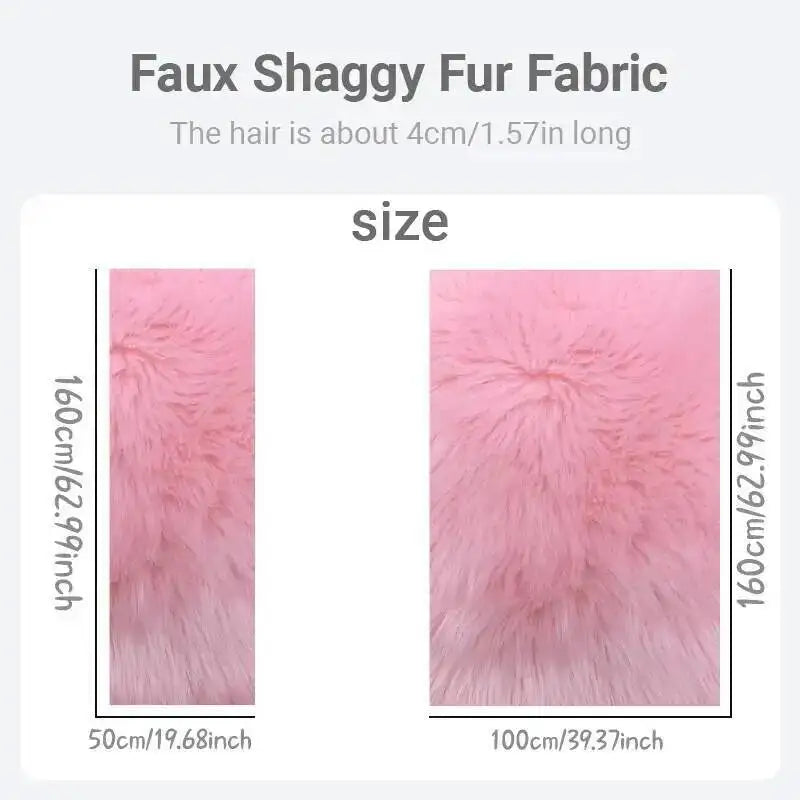 4cm Shaggy Plush Fur Fabric – 100% Polyester, Soft & Non-Shedding | Fursuit, Dolls & DIY Crafts (25×45cm Panels)