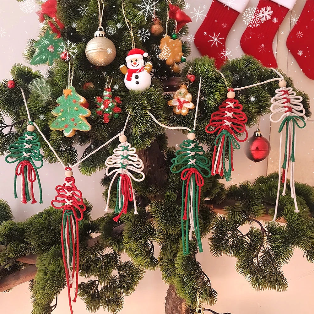 Christmas Macramé Flag Weaving Kit – DIY Holiday Decoration Set with Beginner Tutorial