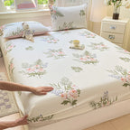 Floral Print Fitted Sheet - 500TC Polyester - 1pc or 3pc Set