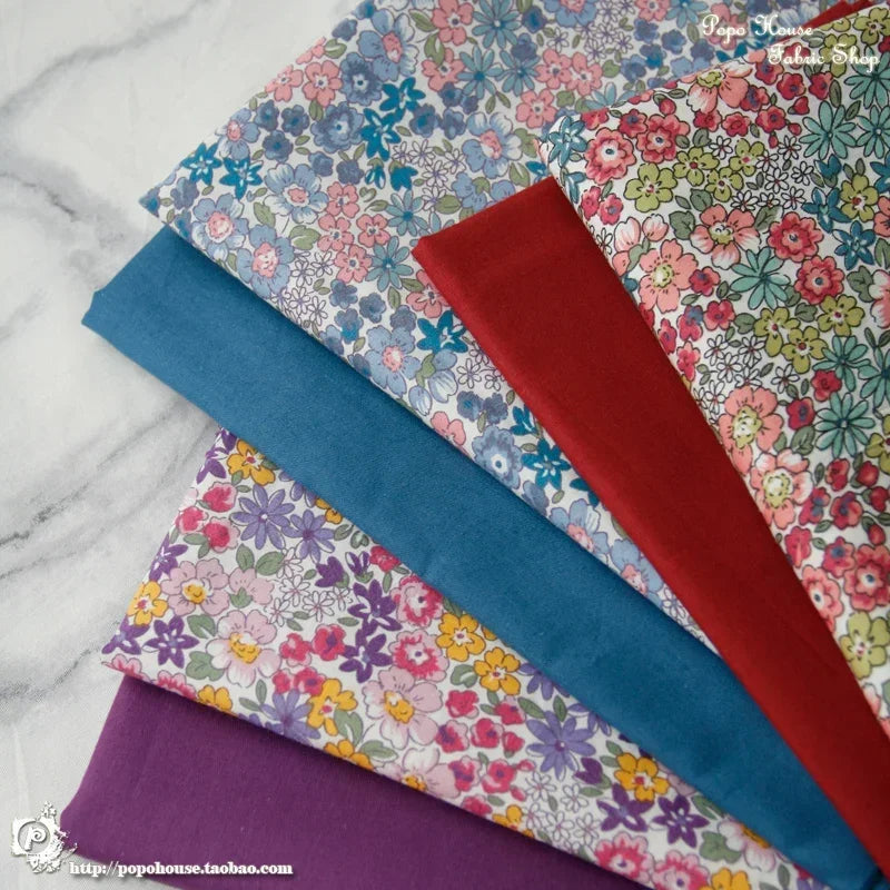 145cm Floral Cotton Poplin Fabric, 50cm Piece
