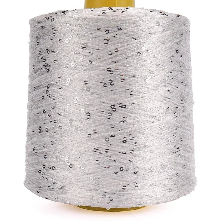 500G Glitter Fancy Yarn with Sequins – Hand Knitting & Crochet | 3mm Sequins | 25 Colors