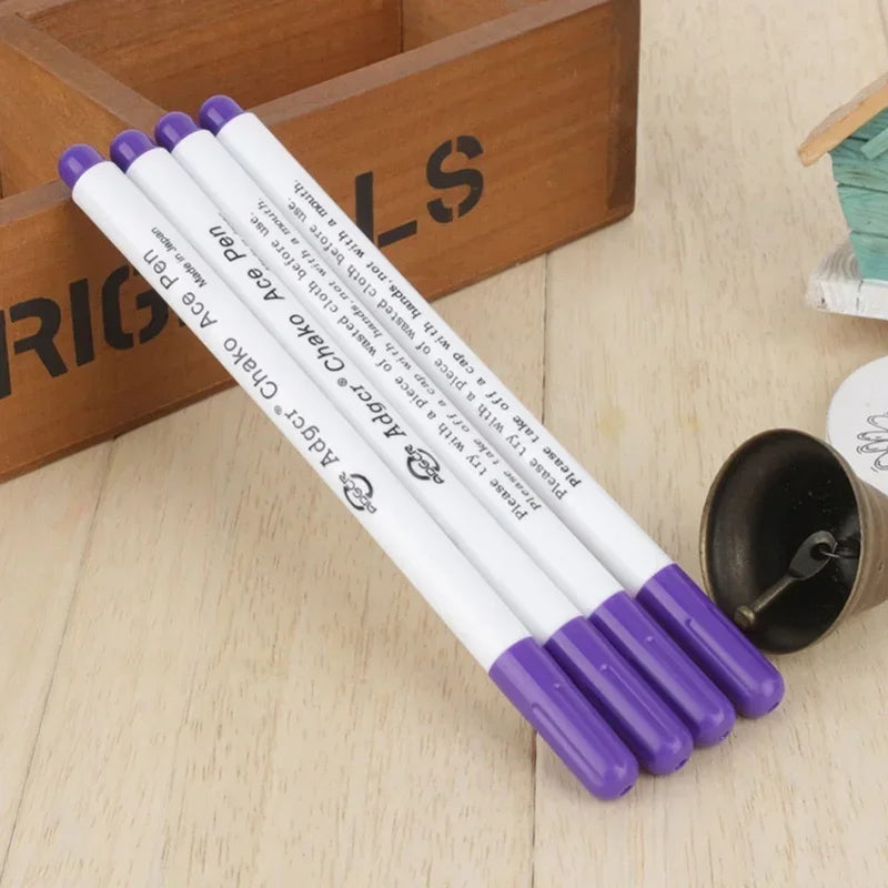 Water-Soluble Disappearing Fabric Marker Pens – 4-Pack, Erasable Sewing & Embroidery Marking