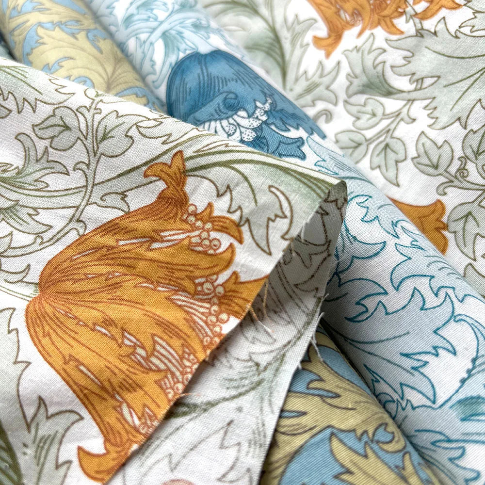 William Morris Fabric Cotton Digital Printing Classic Flower Printed Handmade Dress Crafts Home Textiles Supplies Per Half Meter