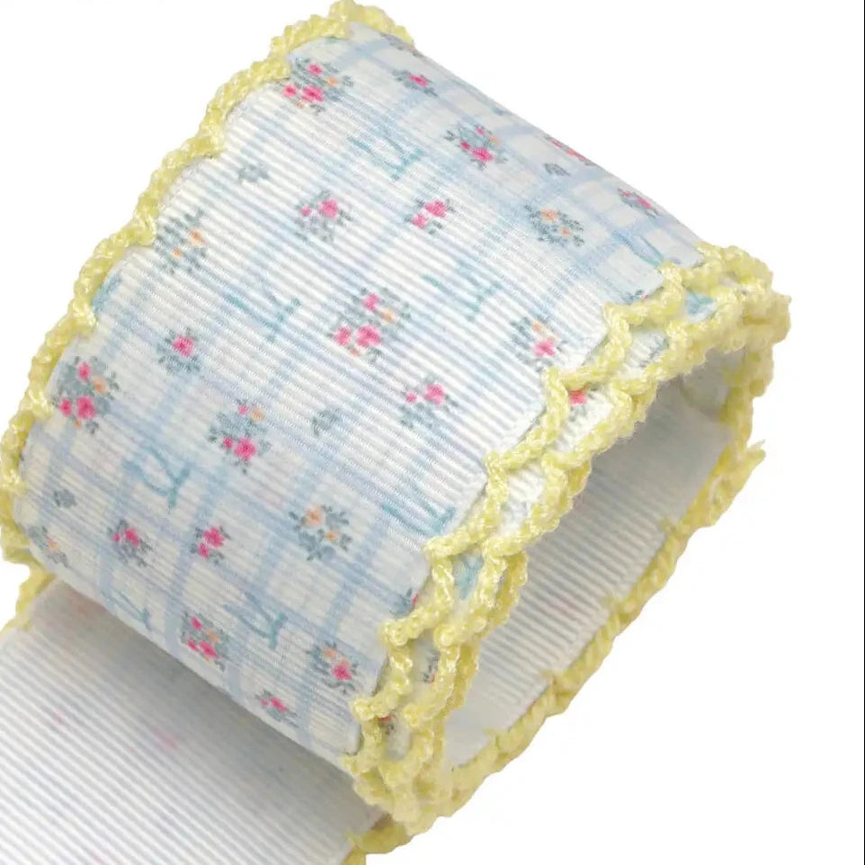 Moonstitched-Edge Printed Grosgrain Ribbon – 50-Yard Roll