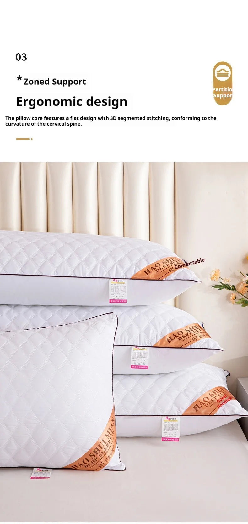 White Long Body Pillow Insert – Soft Polyester Fill, 4 Sizes (48x100 to 48x180cm)