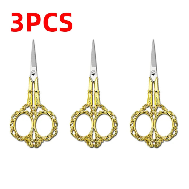 Tijeras de sastre retro – Tijeras de bordar y coser de acero inoxidable | Unidad individual, paquete de 3 y paquete de 6
