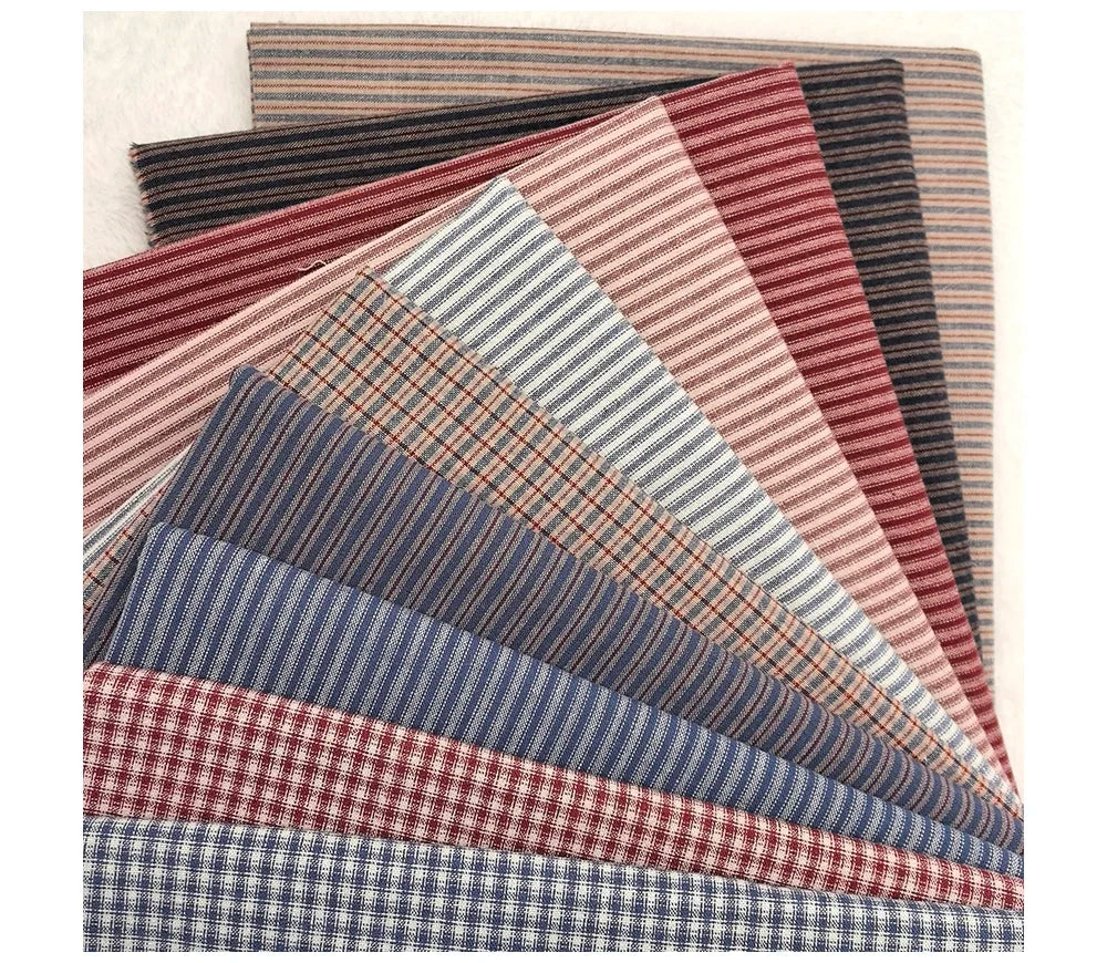 Yarn-Dyed Striped Plaid Cotton Quilting Fabric – 55" Wide, Multiple Cut Sizes | Patchwork & Tilda Crafts