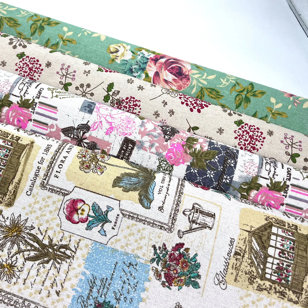 Retro Floral Print Self-Adhesive Linen Cotton Fabric Roll – 50x145cm | DIY Crafts, Jewelry Box & Furniture Repair