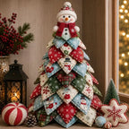 Kit de árbol de Navidad acolchado DIY — Decoración de mesa de patchwork en tela 3D