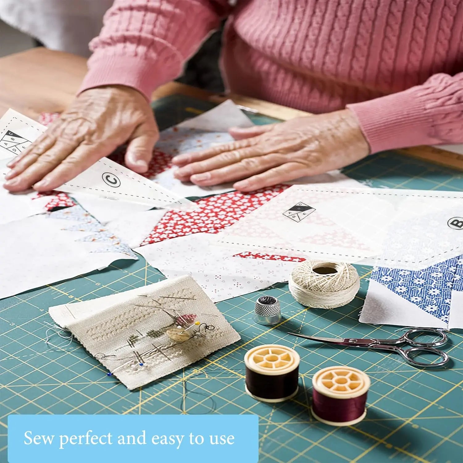5-Piece Acrylic Quilting Ruler Template Set - DIY Patchwork & Cutting Templates