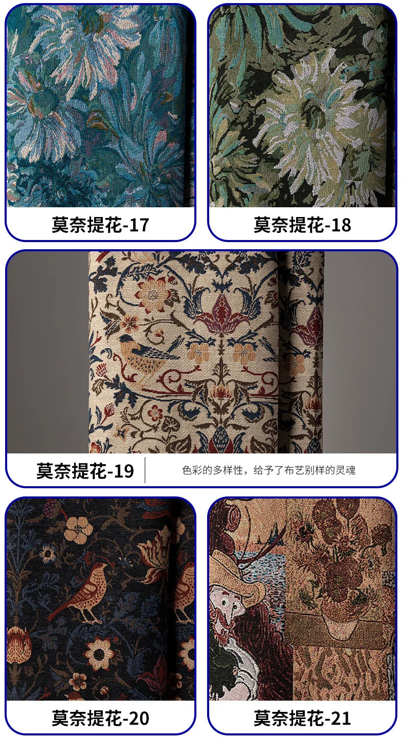 Monet Oil Painting Jacquard Fabric by the Meter | 146cm Wide | Home Décor & Sewing