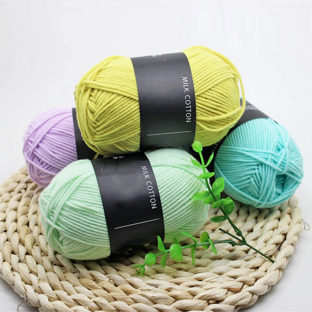 4-Strand Milk Cotton Yarn – 16S Acrylic Blend | Hand Knitting, Sweaters, Scarves & DIY Bags