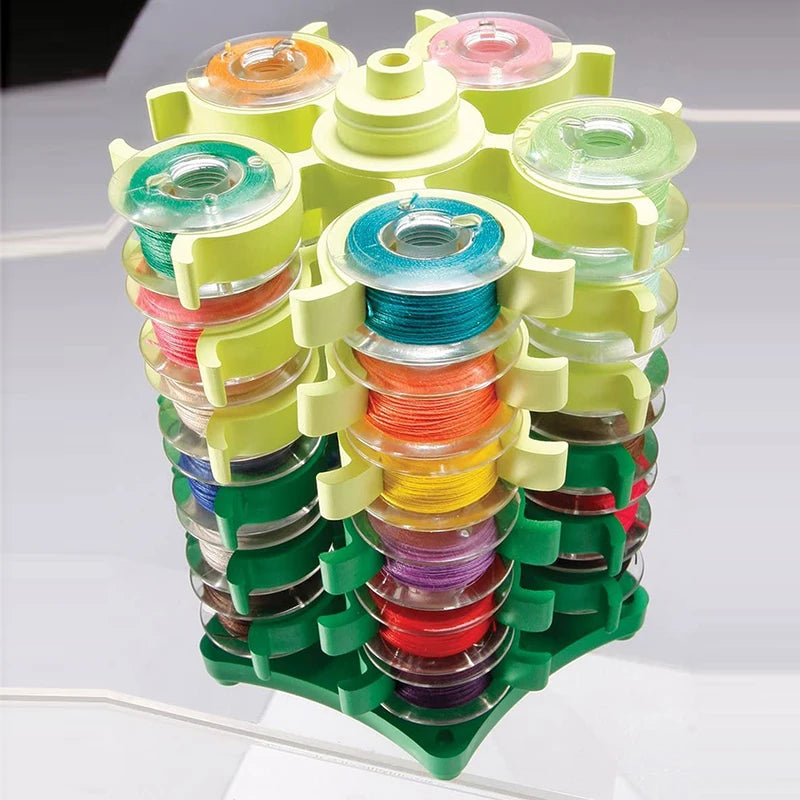 Organizador de torre de hilo de 30 carretes — Soporte para canillas y carretes de costura y bordado