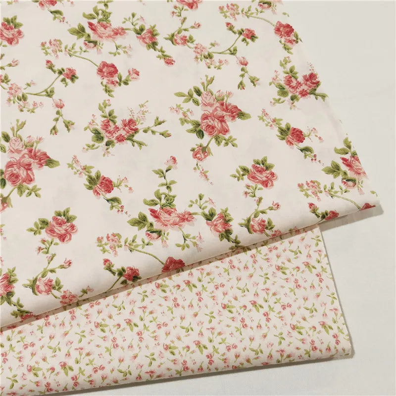 Small Floral Cotton Twill Fabric, Making Bedding, Handmade Pajamas Dress, Lining, 150x50cm, 2024