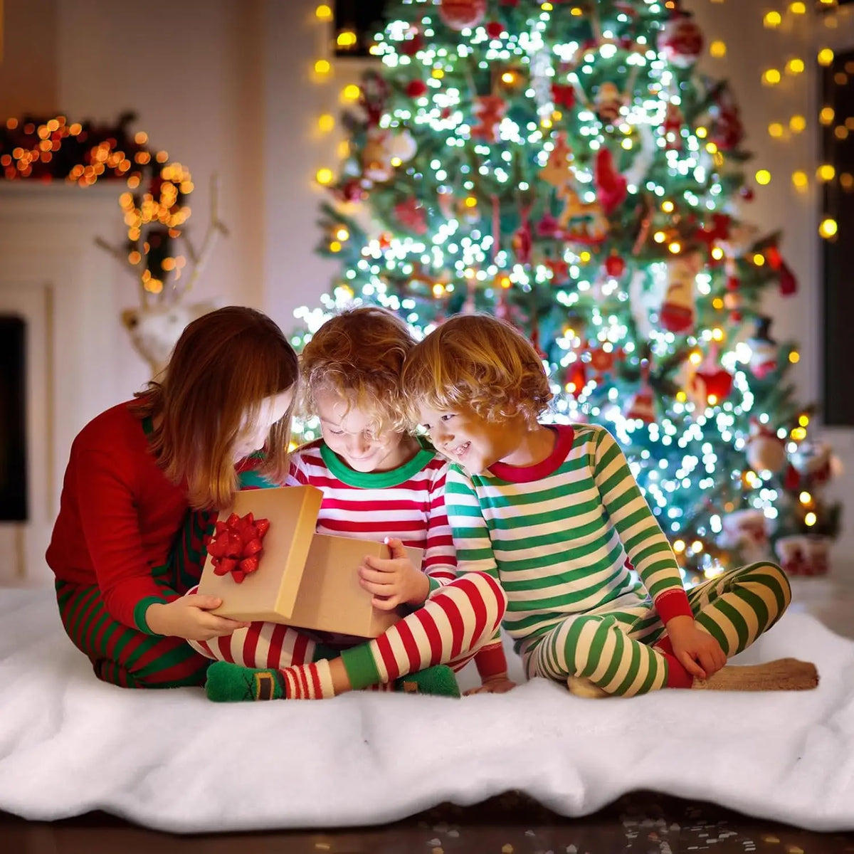 Manta de Nieve Artificial – Manta de Nieve Falsa de Algodón Suave | Decoración de Invierno para Base de Árbol de Navidad y Pueblo