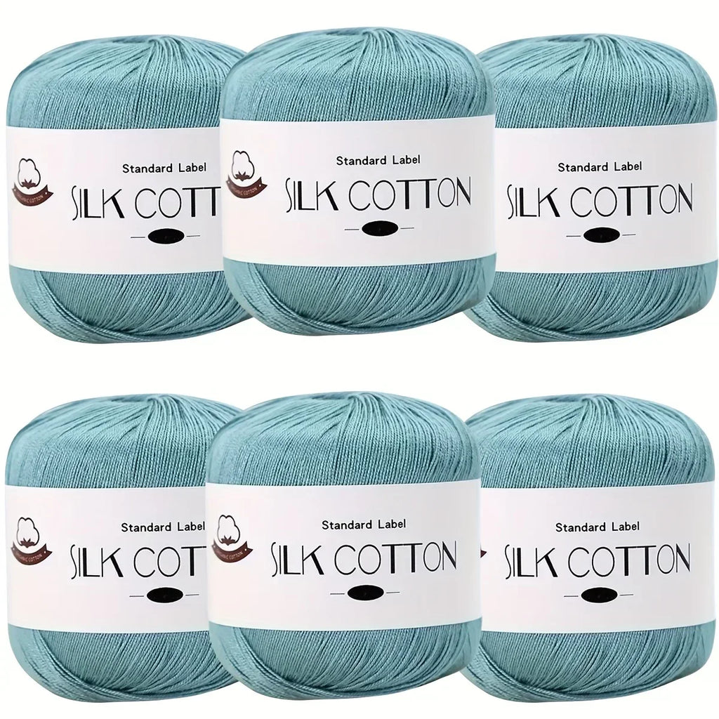 Hilo de Algodón de Seda - Hilo Fino para Ganchillo, Suéteres de Punto, Chales, Bufandas y Manualidades, Hilo Suave y Duradero 50g/unidad