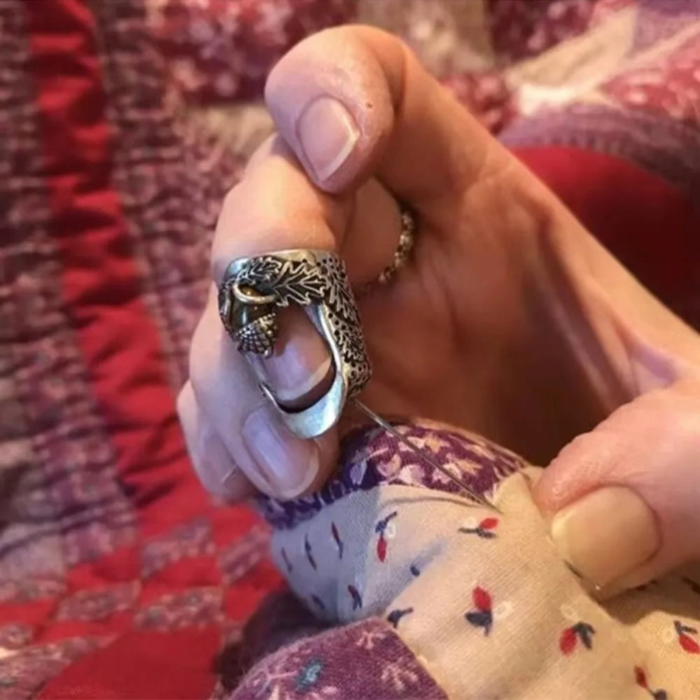 Acorn Thimble Adjustable Metal Finger Protector for Hand Sewing & Quilting