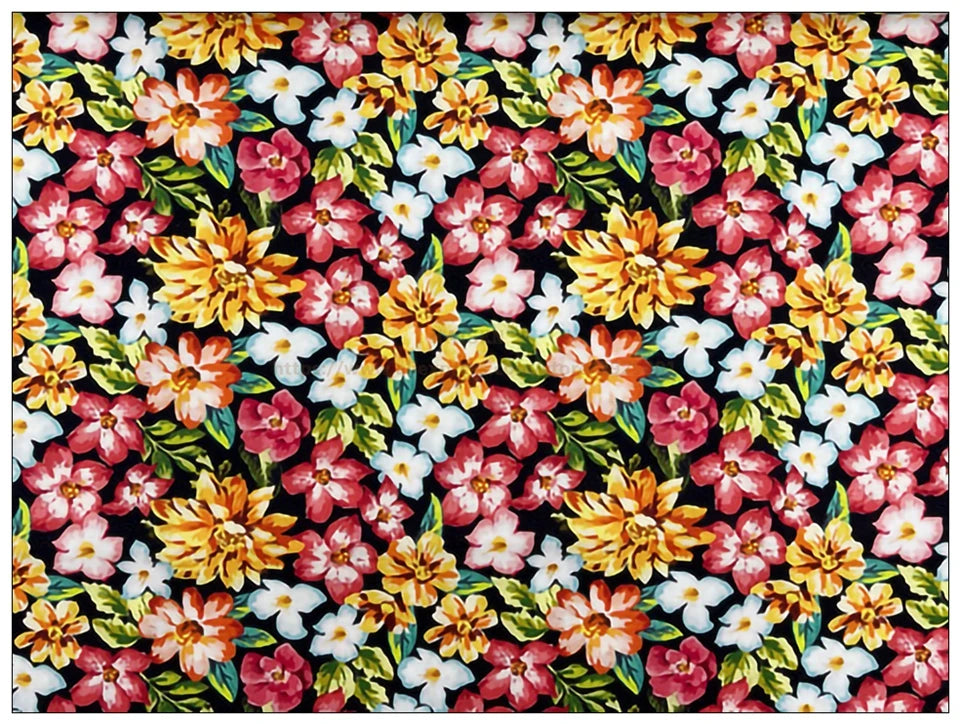 Gorgeous Floral Print 100% Cotton Fabric – 43" Wide, Half-Meter Panels | Quilting, Patchwork & DIY Sewing