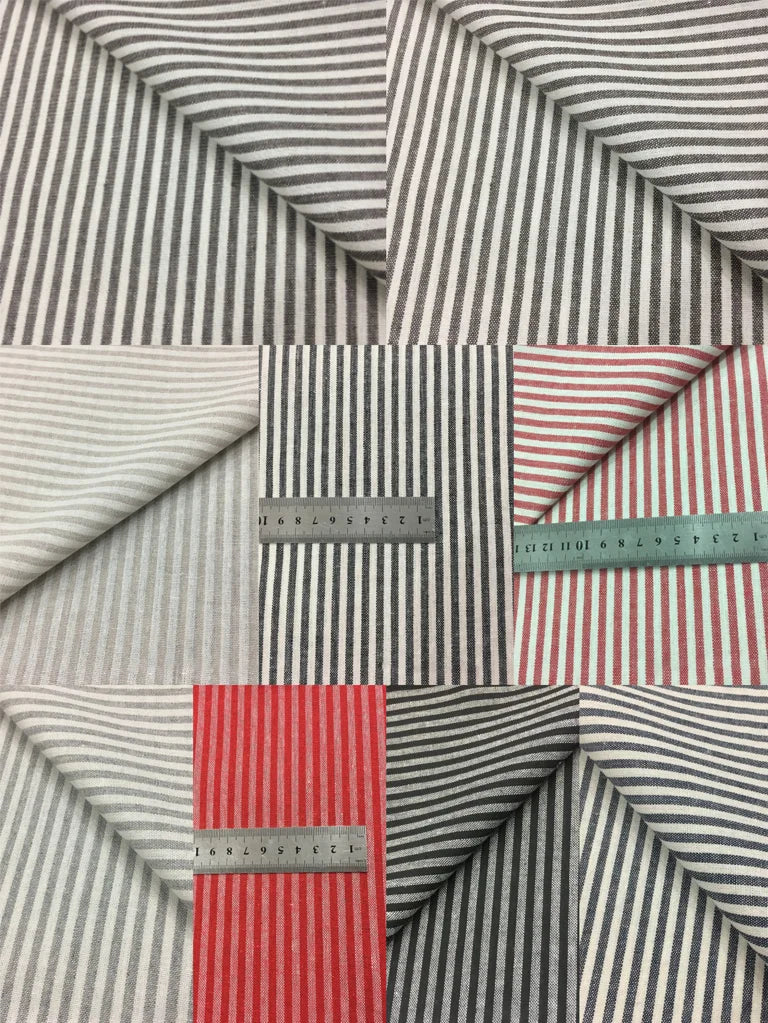 Striped Cotton Linen Fabric for Sewing & Home Décor | Sold by the Meter