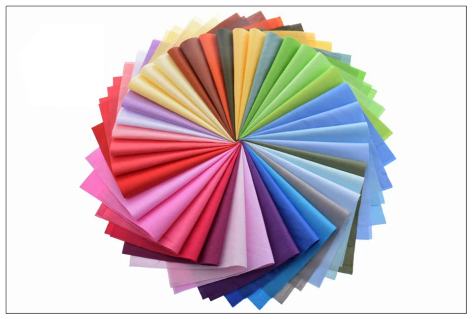 38-Piece Dyed Solid Color Twill Cotton Fabric Set – 20x30cm Precut Squares