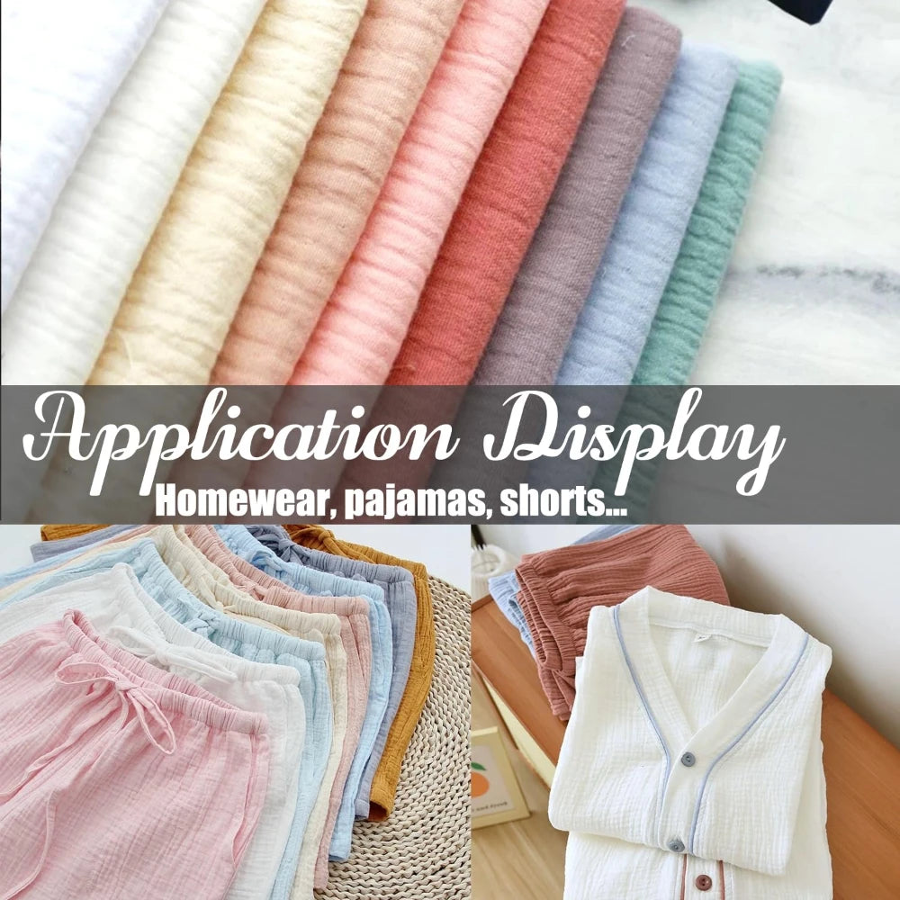 Double Gauze 100% Cotton Fabric – Soft & Breathable | Dresses, Baby Items, Bedding & Boho Table Runners (Sold by the Meter)