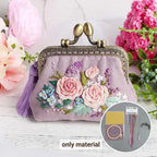 Kit de bordado para bolsos DIY – Bolso y cartera con punto de cruz floral | Ideal para principiantes