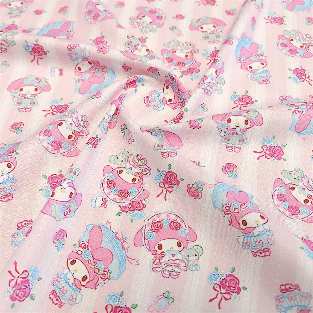 20S Cotton Cute Showa Kawaii Cat Deer Print Fabric DIY Quilting Needlework Material Sewing Dress Kids Clothes Fabrics