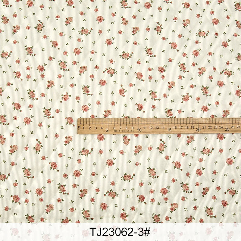 Xintianji Quilted Corduroy Fabric – Floral Print, Thickened, 150cm Wide