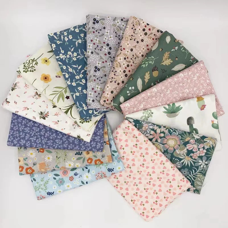 Floral Printed 100% Cotton Twill Fabric – 63" Wide, Sold by the Half Meter | Quilts, Bedding & DIY Sewing