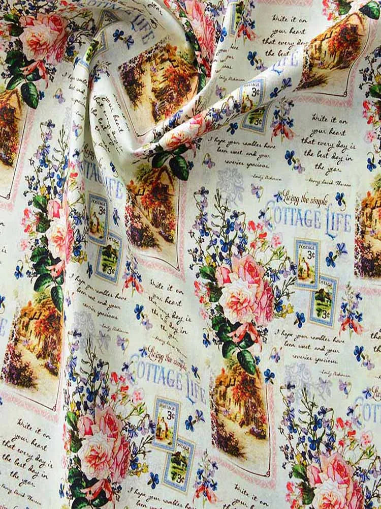 Vintage Newspaper & Map Digital Print 100% Cotton Fabric – 110cm Wide, Sold by the Half Meter