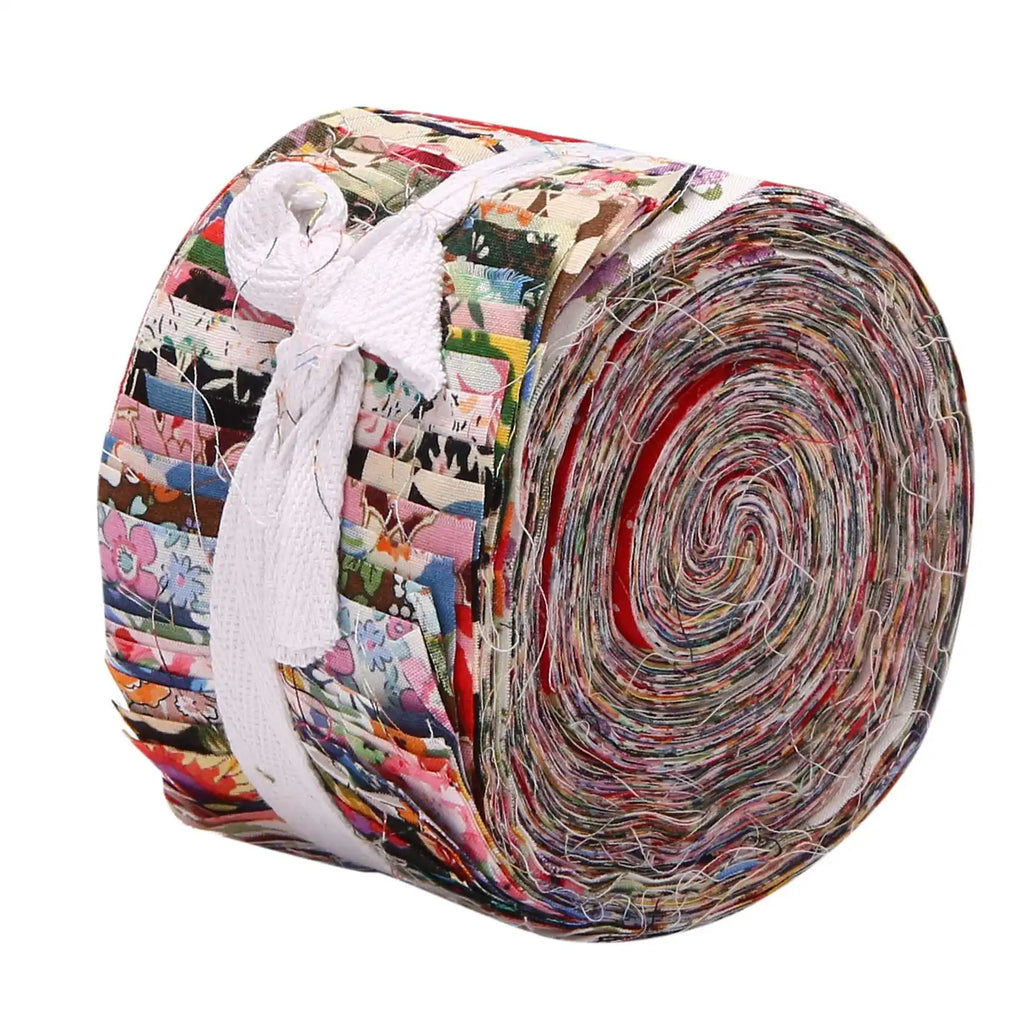 36-Piece Pre-Cut Jelly Roll Fabric Strips – Flower Print Cotton Quilting Strips 2.5" × 39"