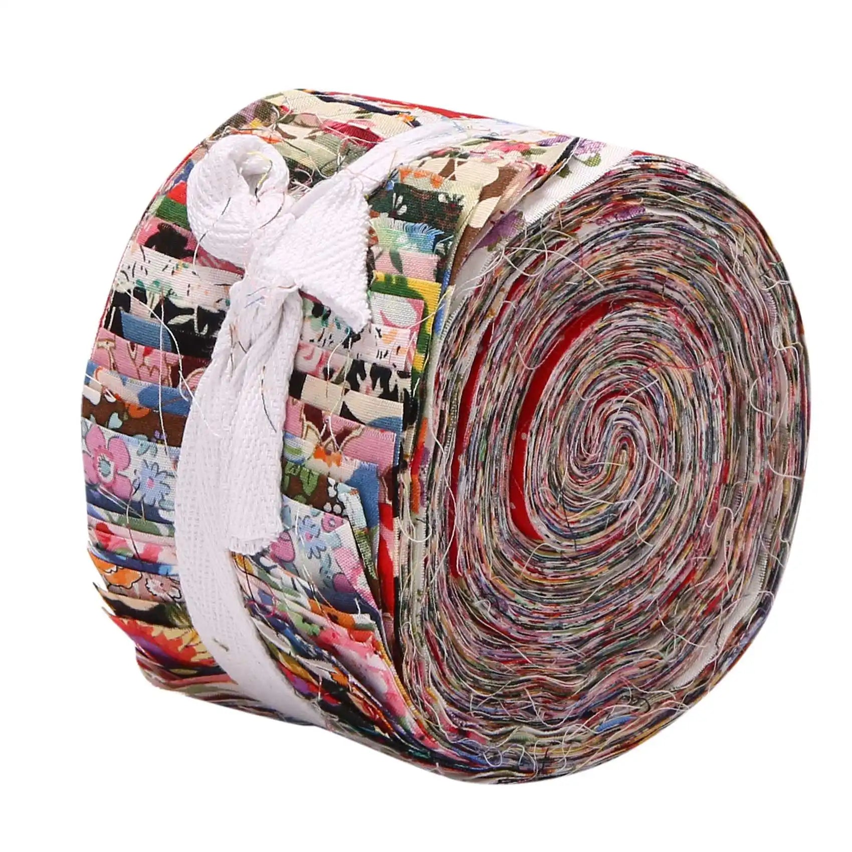 36-Piece Pre-Cut Jelly Roll Fabric Strips – Flower Print Cotton Quilting Strips 2.5" × 39"