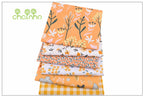 Orange Floral Printed Twill Cotton Fabric – 160cm (63") Wide | Cut to Order
