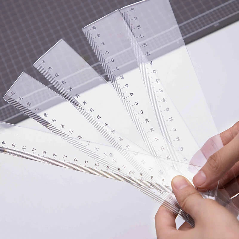 Regla transparente recta – Regla de medición de plástico transparente de alta precisión para coser, acolchar y dibujar