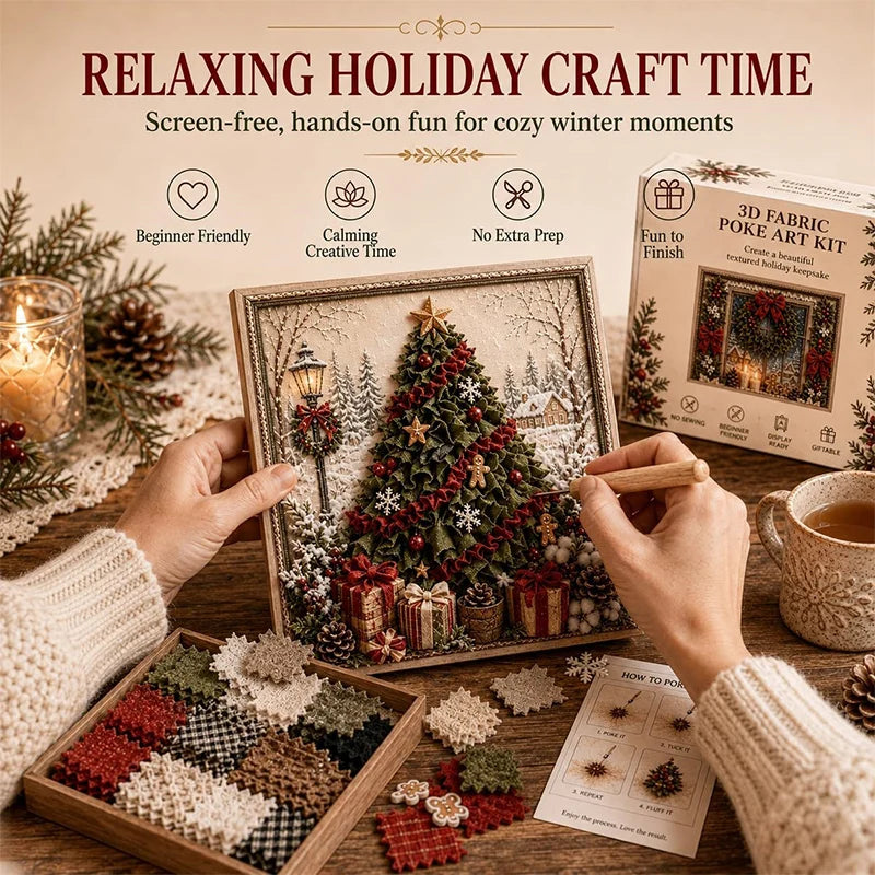 Kit de arte en tela 3D de Navidad – Decoración navideña DIY para adultos