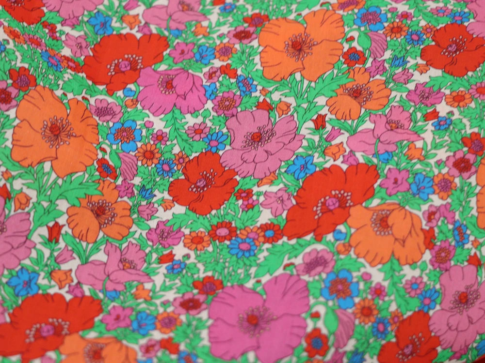 80s Count Floral Digital Print 100% Cotton Fabric – 55" Wide | Dresses, Skirts & Quilting (Sold by the Half Meter)