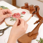 Adjustable Wooden Tabletop Embroidery Stand — Universal Hoop Stand for Hand Embroidery