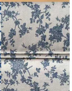 Printed Linen Cotton Fabric – Breathable Canvas Cloth for Quilting, Bags & Crafts (150cm Wide, Sold by the Meter)